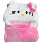 OYO BABY Baby Blankets for New Born Baby Hooded Designer Super Soft Baby Wrapper (Pink Kitty)