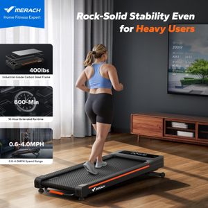 MERACH Heavy Duty Walking Pad Treadmill – Compact Under Desk Fitness