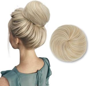 SARLA Hair Bun Extension Synthetic Drawstring Updo Fake Ballet Bun for Women Girls Lady Donut Chignon Light Champagne