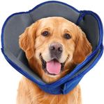 Dog Cone for Dogs After Surgery, Comfy Soft Dog Cones for Large Medium Small Dogs Cats, Adjustable Protective Dog Recovery Collars & Cones Alternatives to Prevent Pets from Licking Wounds, Blue, L