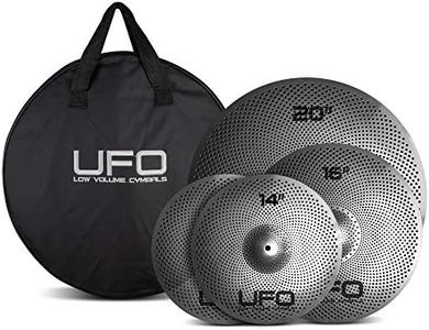 UFO Low Volume Cymbal Pack | 14/16/20" Quite Practice Cymbals | FREE Cymbal Bag included