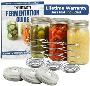 Ultimate Fermentation Kit to Make Perfect Pickles, Sauerkraut, Kimchi & Probiotic-Rich Vegetables, Easy Pickling Kit for Wide Mouth Mason Jars with Venting Lids & Fermenting Springs + Free Guide