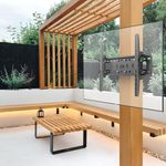 ZeboZap ZZTVT2064 NO Drill Tilt Only Outdoor TV Mount | GAZEBO TV Mount | Patio TV Mount | Pergola TV Mount | Square Post TV Mount | Stainless Steel Screws | Weatherproof | Holds 120lbs | Black