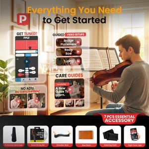 Pyle 3/4 Beginner Violin Kit – Student Instrument with Case & Bow