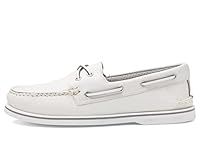 Sperry Men's Gold A/O 2-Eye Boat Shoe, White, 8.5 M US