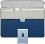 Monitor Dust Cover for iMac 24”, PU Leather Protective Screen Dust Cover Sleeve with Rear Pocket Compatible with iMac 24 inch (24inch, GREY)