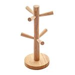 Qinsky Mug Tree,Wooden Mug Holder Tree Mug Holder Stand Cup Holders Wood Mug Rack Tree Mug Hooks for Kitchen Counter TabletopTea Coffee Cup Organizer