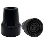 Replacement Cane Tips, 3/4 Inch, Black.(Pack of 2)