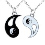 Z&Y Friendship Necklace,Ying Yang Necklace,Jewelry Puzzle Pendant In Yin-Yang Design For Boys, Girls, Best Friends, Lovers And Couples, 2 Alloy Necklaces, Gifts For Couples