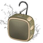 DOSS Mini Shower Speaker with Big Sound, 22H Playtime, IP67 Rated Waterproof and Dustproof, Bluetooth 5.3, 66 ft, TWS, Portable Speaker for Beach, Camping, Hiking, Backpack-Green