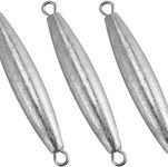 Dr.Fish 5 Pack Trolling Sinker Inline Lead Fishing Weight Vertical Lead Double Ring Fishing Sinker Bottom Fishing Freshwater 5 OZ