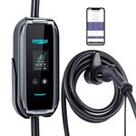 AMPROAD iFlow P9 EV Charger Level 2 & 1, 40/32/24/16/10 Amp Adjustable, 110V-240V Universal EVSE with WiFi, Versatile for Portable & Wall Charger (NEMA 14-50, 25 Foot Cable)