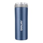 PEXPO Customized/Personalized Hot & Cold Stainless Steel Flask with Name, Crypto 500ml Denim Blue Vacuum Insulated Flask || Wide Mouth || Gym || Office || School || (Set of 1)