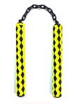 BE TREND Martial Arts Karate Fully Foam Covered Nunchaku Handle 10 and 9 inch Metal Chain (Yellow)