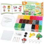 Fuse Beads Kit 4000 PCS 5mm Iron Beads for Kids with Pegboard Tweezers Ironing Papers Arts & Crafts Gifts for Kids Girls Boys, Forest Theme