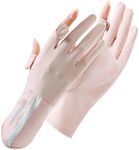 SUJAYU UV Protection Gloves Driving Gloves Women, Full Finger UV Gloves Sun Gloves Sun Protection Gloves, Thin Gloves UV Light Gloves Women Cycling Gloves for Women (Pink)