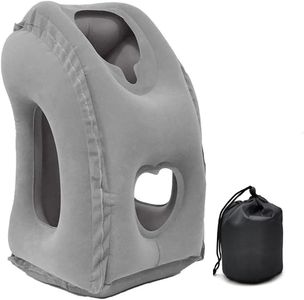 Airplanes Inflatable Travel Pillow, Neck Pillow Avoid Neck Shoulder Pain Comfortably Support Head for, Trains, Cars and Office Napping (Grey)