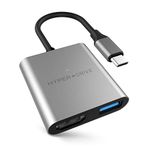 HYPERDRIVE 3 in 1 USB C to HDMI 4K30Hz + USB A + Charge (max 60W) Adapter, Type C to HDMI Video + USB A Port Converter for MacBook, iPad, PC, Tablet and Mobile with USB C Port