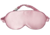 Sleep Mask,Silk Eye Mask for Sleeping Women/Men/Girls,19 Momme Both Sides 100% Pure Mulberry Silk Blackout Anti-Allergy Blindfold with Elastic Strap for Night,Travel,Nap,Meditation (Pink)