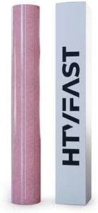 HTVFast Glitter HTV Vinyl Rolls Heat Transfer Vinyl - 11.8" x 10' Roll - Adhesive & Flexible PU Material - Easy to Cut, Weed & Transfer with Home Iron - Works on Plastic, Wood, Ceramic & Fabric (Pink)