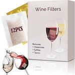 Trobing Wine Filter 12 Bags, Removes Sulfites Histamines and Tannin, No More Wine Headaches Nausea, Wine Allergy Sensitivity Prevention