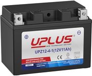 UPLUS UPZ12-4-1 Motorcycle Battery 12V 11Ah 165A CCA, replace for-TZ12S, AGM-Maintenance Free Sealed for ATV's, Personal Watercraft, Snowmobiles |Cofirm size before order150L x 88W x 110 H(mm)