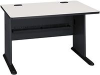 Bush Business Furniture Series A 48W Computer Desk in White Spectrum and Slate, Small Office Table for Home or Professional Workspace