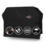 GrillTough Heavy Duty BBQ Grill Cover for Outdoor Grill, 72 Inch – Waterproof, Weather Resistant, UV & Fade Resistant with Fastening Straps – Gas Grill Cover for Weber, Genesis, Charbroil, etc. Black