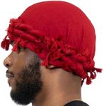 Superior Halo Turban Silk Satin Lined Head Wrap, Pre-Tied Tassel Turban for Men & Women, Turban Durag Wave Cap (Burgundy)