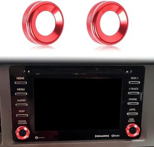 Tyifxom for Toyota C-HR/Camry/Camry Hybrid/Corolla/Corolla Hatchback/Sienna/Tacoma/Venza 8-inch or 7-inch Touchscreen knob Trims（red）