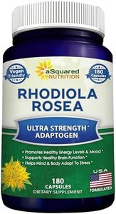 Rhodiola Rosea Supplement 1000mg - 180 Vegan Capsules - Max Strength Rhodiola Root Extract Pills Improve Pure Energy, Brain Function & Stress Relief - Golden Root Herb Powder Tablets Men & Women