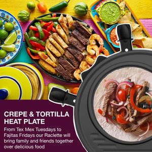 Andrew James 8-Person Raclette Grill – Non-Stick Tabletop Party Grill