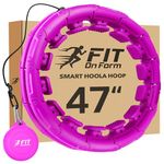 Infinity Weighted Hula Fit Hoop for Adult Weight Loss, 2 in 1 Smart Fitness Exercise Hoop for Women Abs Workout, Fit on Form 24/28/32 Detachable Knots