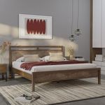 Wakefit Bed | King (78 X 72) Solid Wood Bed Without Storage, 3 Year Warranty | - Opazin - Irish Walnut