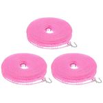 uxcell Portable Clothesline, 26.25ft Nylon Windproof Non-Slip Washing Line Rope for Courtyard Outdoor Travel Camping Laundry Drying, Pink 3 Pcs