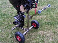 launchingwheels.com Outboard Boat Motor Carrier Cart Stand Trolley, Portable Storage Rack, Stainless Steel, Premium model