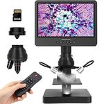 Andonstar AD249S-P 10.1 Inch HDMI Digital Microscope, 4000x 3 Lens 2160P UHD Video Record, Biological Microscope Kit for Adults and Kids, Coin Microscope for Error Coins, Prepred Slides, 32G SD Card