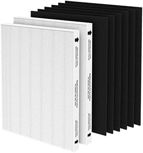XBWW True HEPA Replacement Filter Compatible with Fellowes AeraMax 290, AeraMax 300, AeraMax DX95 and AP-300PH Air Cleaner Purifiers, Part# HF-300/9287201, Including 2 HEPA Filters and 6 Pre-filters
