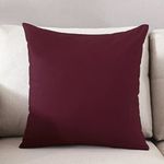 Bird Wing¨ Decorative 100% Cotton Canvas Square Solid Toss Pillowcase Cushion Cover Pillow Case with Hidden Zipper Closure Only Cover No Insert (Size14x14 Inch) Maroon Colour