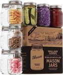 Wallaby 16oz Regular Mouth Clear Mason Jars with Lid & Seal Bands - Airtight Glass Container for Canning, Pickling, Food Storage, Candles, Home Decor, Overnight Oats, Fruit, Jam, Jelly, DIY (12-Pack)