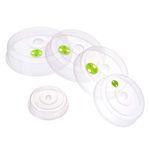 Set of 5 Microwave Plate Covers with Adjustable Steam Vents; Microwave Splatter Covers - Mixed Sizes for Large & Small Food Plates Bowls