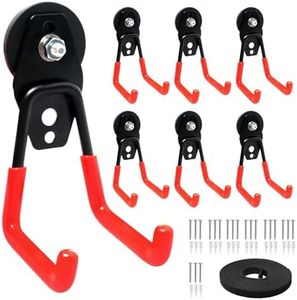 Olutacot 7 Pcs Magnetic Hooks Heavy Duty Magnetic Hook Large Garage Magnet Hooks for Hanging with Rubber Coating Nylon Fabric Tape 21 Pcs Screw Indoor Outdoor Tools