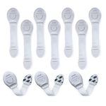 LuvLap Baby Safety Furniture Locks, Pack of 10, Adjustable and Flexible with 3M Adhesive, Safety Locks for Kids, Child Safety Locks for Drawers, Cabinets, Fridge, Cupboard (White)