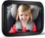 Hiumotan Baby Car Mirror for Back Seat(Large), Unbreakable Mirror Acrylic, Rear View Baby Car Seat Mirror to See Rear Facing Infants and Babies, 30 * 19cm