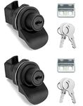 QWORK Push Button Latch, 2 Pack Plastic Push-to-Close Latches for Boat/Motorcycle Glove Box Locks