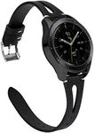 TOYOUTHS Compatible with Samsung Galaxy Watch 7/FE/6/5/4/Active 2 40mm 44mm Band, 20mm Leather Strap for Galaxy Watch 6 Classic 43mm 47mm/Watch 5 Pro 45mm/Watch 4 Classic/Watch 3 41mm Bands, Black