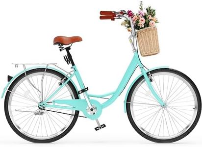 YITAHOME Beach Cruiser Bike for Women, 24 & 26 inch Commute Bike for Adults, 1 & 7 Speed Womens Bicycle with Basket Adjustable Seat, Multiple Color