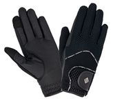 LeMieux Unisex 3D Mesh Riding Gloves in Black - Lightweight & Breathable - Anti Slip - Medium