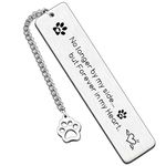 HULALA Pet Memorial Bookmark Gift Loss of Pet Dog Cat Sympathy Gifts Remembrance Pet Book Mark No Longer by My Side But Forever in My Heart