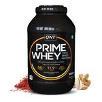 QNT Prime Whey Protein Powder | Kesar Kaju Pista, 2 Kg | Triple Blend of Whey Protein Isolate, Concentrate & hydrolysate | 25g Whey Protein for Muscle Building | 5.9g BCAA per scoop